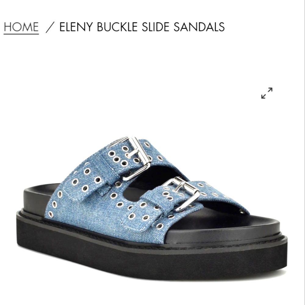 Nine West Buckle Slide Sandals